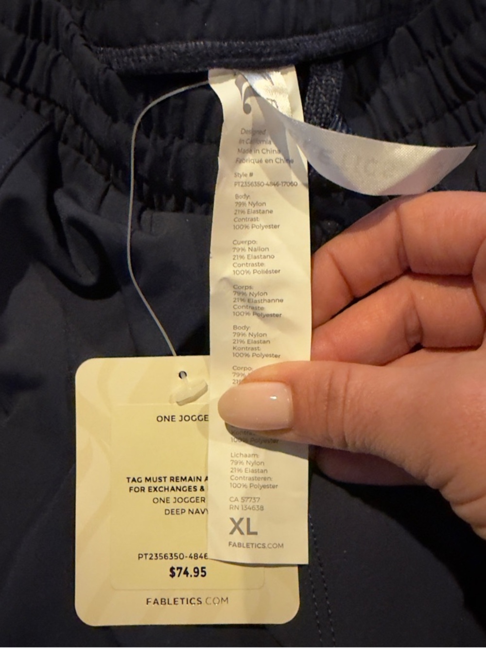 Fabletics Navy Active Leggings with Matching Crisscross Sports Bra - Picture 3 of 7